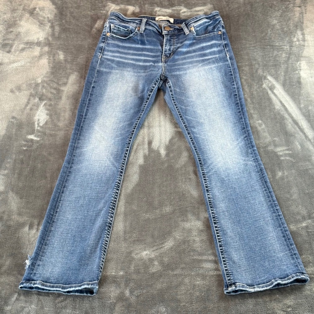 BKE Gabby Curvy Fit High Rise Tailored Bootcut Jeans Blue Medium Wash 27